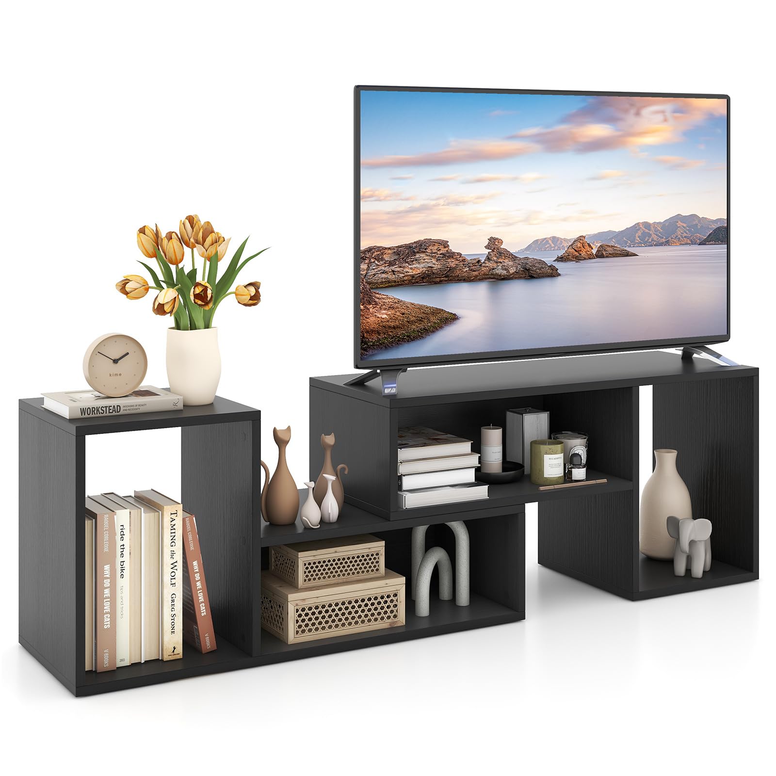 Amazon.com: LDAILY L-Shaped TV Stand, TV Entertainment Center with